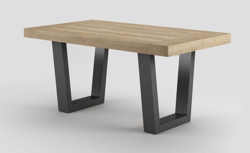 Dual tavolo in pannello nobilitato colore rovere naturale L160/260 cm-Le braccia di allungamento in legno di faggio-Legno naturale-Nobilitato-76 cmx160 cm Dual tavolo in pannello nobilitato colore rovere naturale L160/260 cm-Le braccia di allungamento in legno di faggio-Legno naturale-Nobilitato-76 cmx160 cm