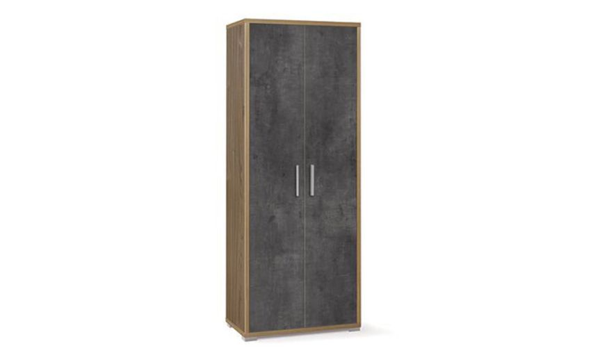 Think mobile ufficio 2 ante colore noce e ossido nero -Misure L71 x P41 x H182 cm-Nero-Melaminico-182 cmx71 cm Think mobile ufficio 2 ante colore noce e ossido nero -Misure L71 x P41 x H182 cm-Nero-Melaminico-182 cmx71 cm