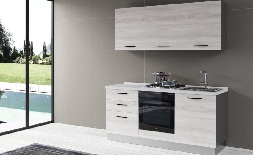 Gilda cucina 180 cm colore frassino ghiaccio-2 elettrodomestici--Pannello-216 cmx180 cm Gilda cucina 180 cm colore frassino ghiaccio-2 elettrodomestici--Pannello-216 cmx180 cm