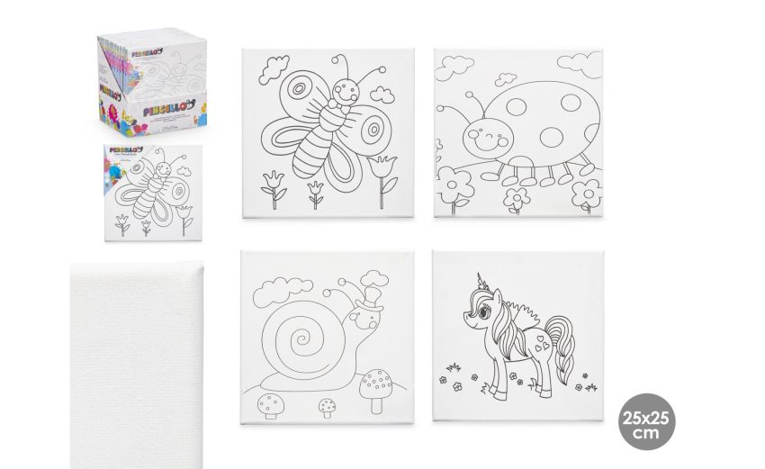 Canvas animali da colorare 25x25 cm--Bianco-Canvas-25 cmx25 cm Canvas animali da colorare 25x25 cm--Bianco-Canvas-25 cmx25 cm