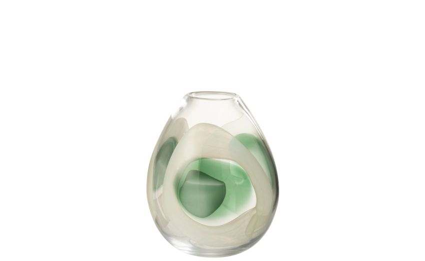 Livy vaso in vetro bianco/verde--Bianco-Vetro
