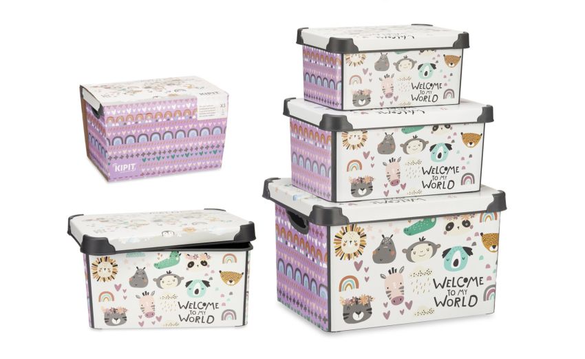 Set 3 box bimbo motivo animali Set 3 box bimbo motivo animali