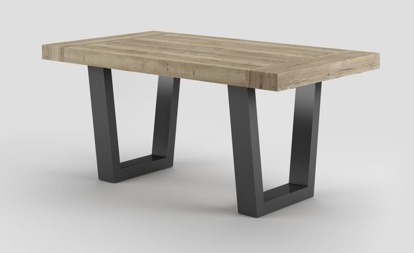 Dual tavolo in pannello nobilitato colore rovere rustico-Le braccia di allungamento in legno di faggio-Legno scuro-Nobilitato-76 cmx160 cm Dual tavolo in pannello nobilitato colore rovere rustico-Le braccia di allungamento in legno di faggio-Legno scuro-Nobilitato-76 cmx160 cm