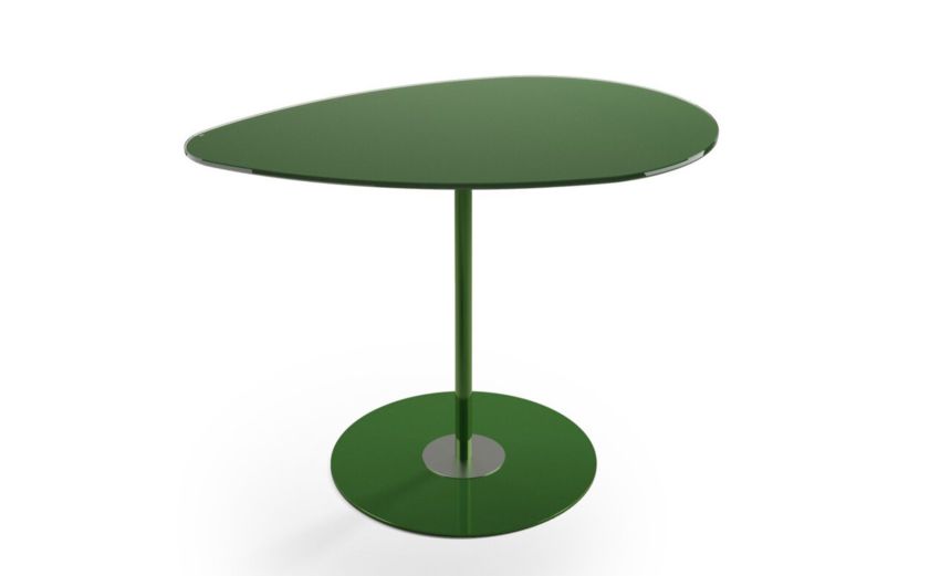 Glass tavolino Dallia a goccia verde h48 cm--Verde-Metallo-48 cmx40 cm Glass tavolino Dallia a goccia verde h48 cm--Verde-Metallo-48 cmx40 cm