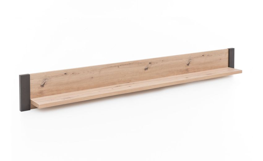 Tenerife mensola artisan con particolari neri-Struttura in pannello melaminico-Legno naturale-Pannello melaminico-25 cmx200 cm Tenerife mensola artisan con particolari neri-Struttura in pannello melaminico-Legno naturale-Pannello melaminico-25 cmx200 cm