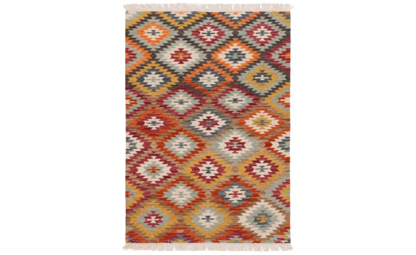 Kilim tappeto in lana 140x200 cm--Multicolore-Lana-200 cmx140 cm Kilim tappeto in lana 140x200 cm--Multicolore-Lana-200 cmx140 cm