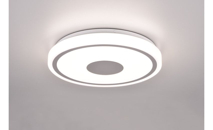 Bunda plafoniera LED bordo cromo Ø35 cm--Bianco-Metallo Bunda plafoniera LED bordo cromo Ø35 cm--Bianco-Metallo