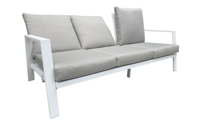 Taormina divano 3 posti color bianco-Reclinabile-Bianco-Alluminio-68 cmx188 cm Taormina divano 3 posti color bianco-Reclinabile-Bianco-Alluminio-68 cmx188 cm