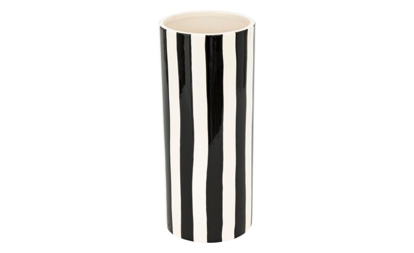 Edric vaso in ceramica bianco e nero h30 cm--Bianco-Ceramica Edric vaso in ceramica bianco e nero h30 cm--Bianco-Ceramica