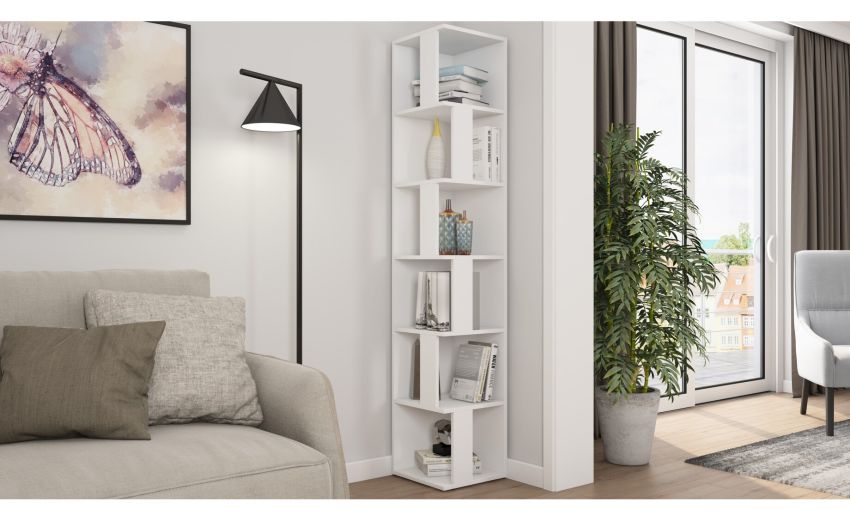 Corner libreria angolare bianca --Bianco-Melaminico-194 cmx40 cm Corner libreria angolare bianca --Bianco-Melaminico-194 cmx40 cm