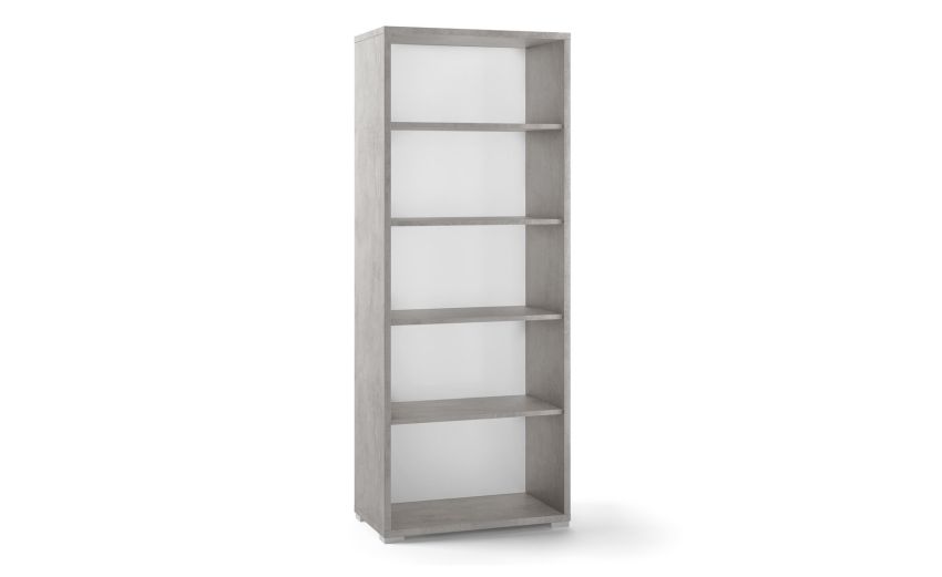 Work libreria ufficio 5 vani a giorno colore cemento--Grigio-Melaminico-182 cmx71 cm Work libreria ufficio 5 vani a giorno colore cemento--Grigio-Melaminico-182 cmx71 cm