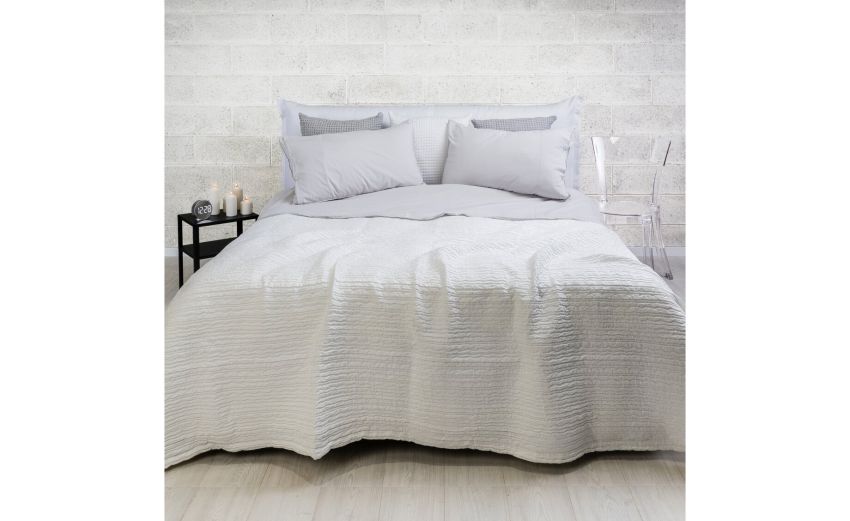 Julienne Copriletto Singolo Bianco 160 x 220 cm--Bianco-Cotone Julienne Copriletto Singolo Bianco 160 x 220 cm--Bianco-Cotone