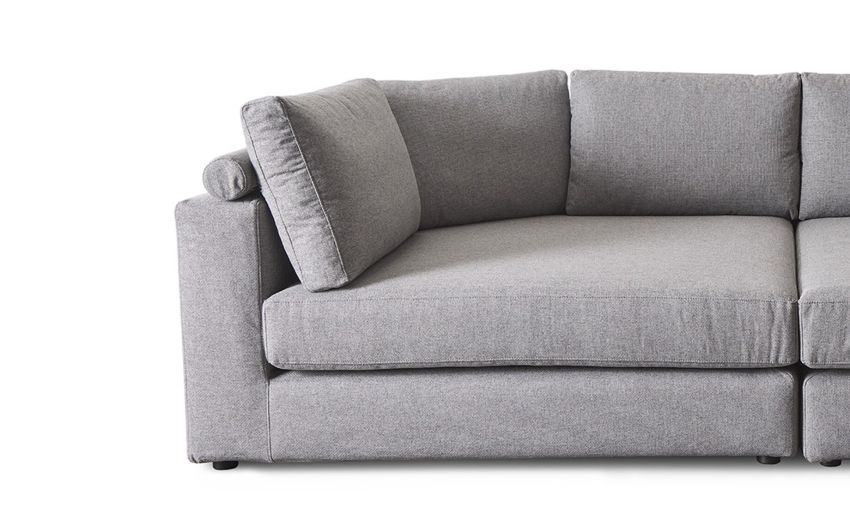 Panama elemento angolare maxi in tessuto grigio-Con larga seduta e maxi profondità-Grigio chiaro-Poliestere-90 cmx150 cm Panama elemento angolare maxi in tessuto grigio-Con larga seduta e maxi profondità-Grigio chiaro-Poliestere-90 cmx150 cm