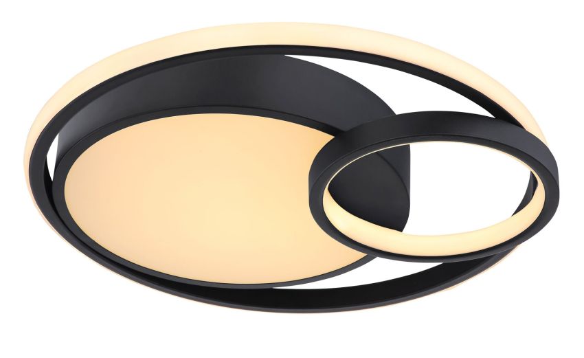 Kamilla plafoniera LED in metalo nero nero satinato Ø40 cm--Nero-Metallo Kamilla plafoniera LED in metalo nero nero satinato Ø40 cm--Nero-Metallo