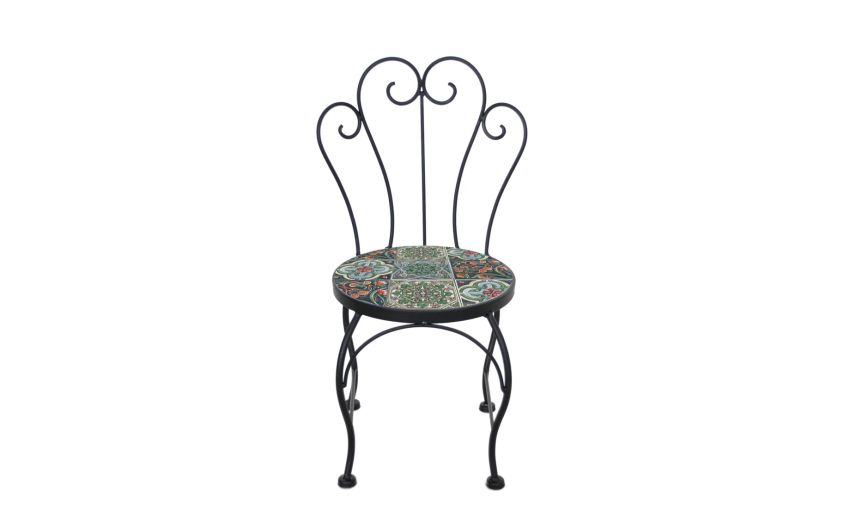 Maestrale sedia porta fiori in ferro con mosaico--Antracite-Ferro-50 cmx23 cm Maestrale sedia porta fiori in ferro con mosaico--Antracite-Ferro-50 cmx23 cm