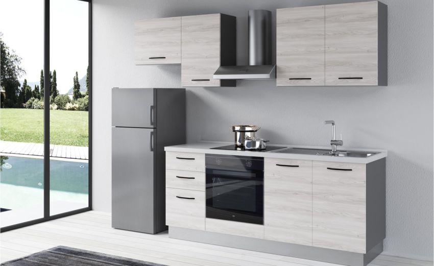 Gilda 2.0 cucina 255 cm colore frassino ghiaccio-3 elettrodomestici Gilda 2.0 cucina 255 cm colore frassino ghiaccio-3 elettrodomestici