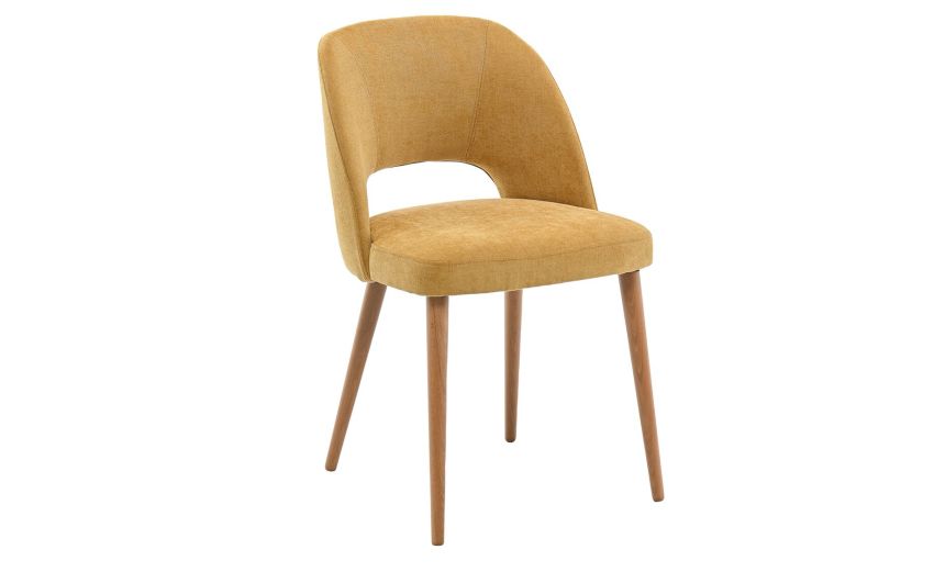 Gaia sedia in tessuto imbottito ambra-Struttura in legno rovere naturale-Ambra-Tessuto-82 cmx51 cm Gaia sedia in tessuto imbottito ambra-Struttura in legno rovere naturale-Ambra-Tessuto-82 cmx51 cm