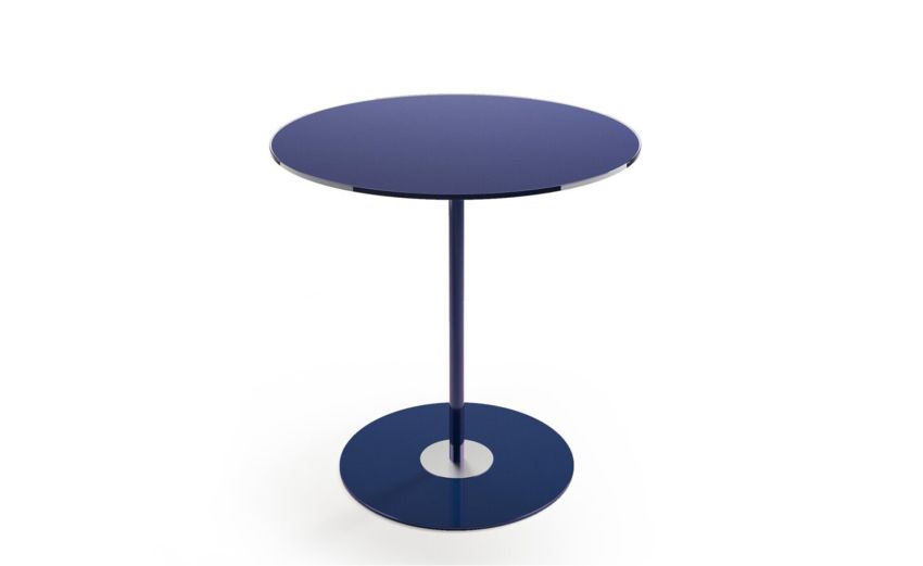 Glass tavolino Dallia rotondo blu h44 cm--Blu-Vetro Glass tavolino Dallia rotondo blu h44 cm--Blu-Vetro