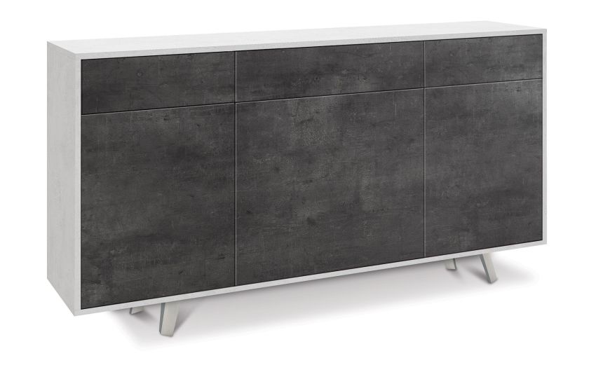 Divina madia 3 ante+3 cassetti ossido bianco/ossido nero--Bianco-Pannello melaminico-92 cmx164 cm Divina madia 3 ante+3 cassetti ossido bianco/ossido nero--Bianco-Pannello melaminico-92 cmx164 cm
