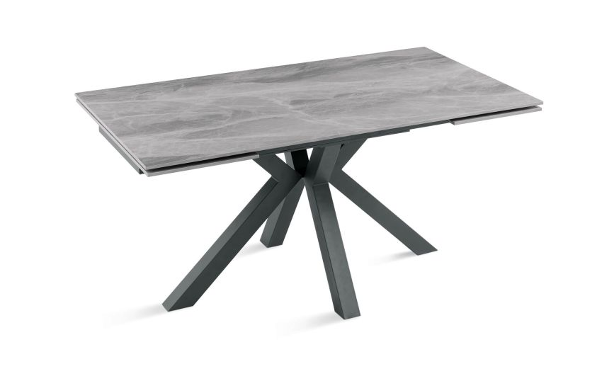 Petra tavolo allungabile antracite/marmo grigio lucido--Grigio-Pietra-74 cmx160 cm Petra tavolo allungabile antracite/marmo grigio lucido--Grigio-Pietra-74 cmx160 cm