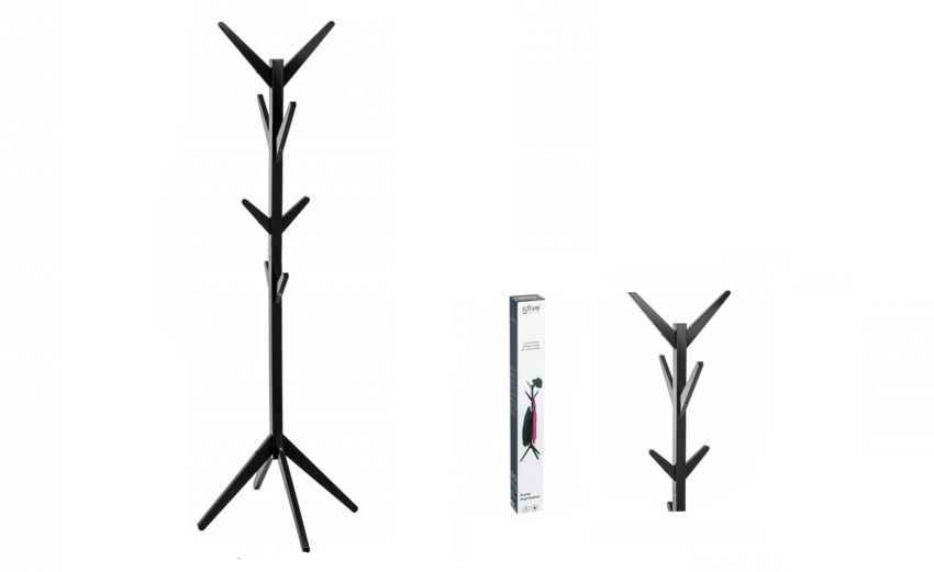 Tree appendiabiti da terra 8 ganci nero h178 cm- -Nero-Legno Tree appendiabiti da terra 8 ganci nero h178 cm- -Nero-Legno