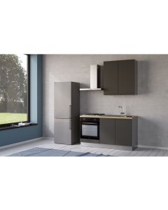 Iris cucina 150 cm colore grigio scuro con forno-2 elettrodomestici--Melaminico
