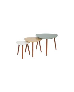 Mileo set 3 tavolini colori assortiti---Mdf- cmx cm