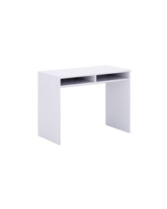 Mia scrittoio con vani a giorno bianco frassino-Misure L100 x P48 x H75 cm-Bianco-Nobilitato-75 cmx100 cm