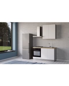 Iris cucina 150 cm colore bianco opaco con forno-2 elettrodomestici--Melaminico