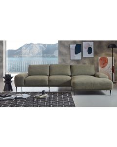 Golden divano angolare in tessuto verde-Imbottitura in memory foam-Verde-Tessuto-85 cmx324 cm