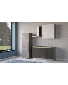Iris cucina 150 cm colore grigio scuro e bianco opaco -1 elettrodomestico --Melaminico