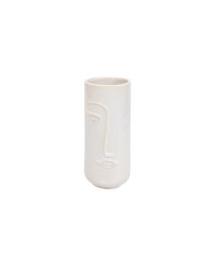 Face vaso bianco h25 cm--Bianco-Ceramica