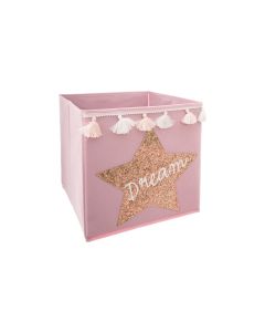 Dream scatola camerette in tessuto rosa 29x29 cm- --Poliestere-29 cmx29 cm