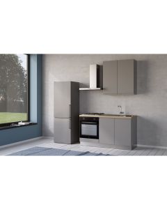Iris cucina 150 cm colore grigio chiaro con forno-2 elettrodomestici--Melaminico