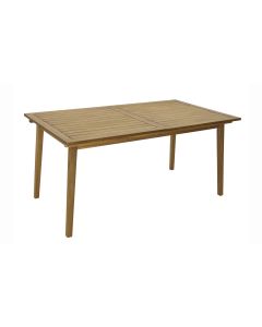 Funny tavolo allungabile in legno di acacia color Teak-Allungabile fino a 240cm-Legno scuro-Legno-76 cmx180 cm
