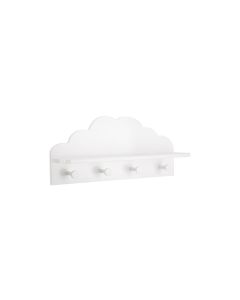 Nuvola appendiabiti 4 ganci con ripiano bianco- -Bianco-Mdf-22 cmx48 cm