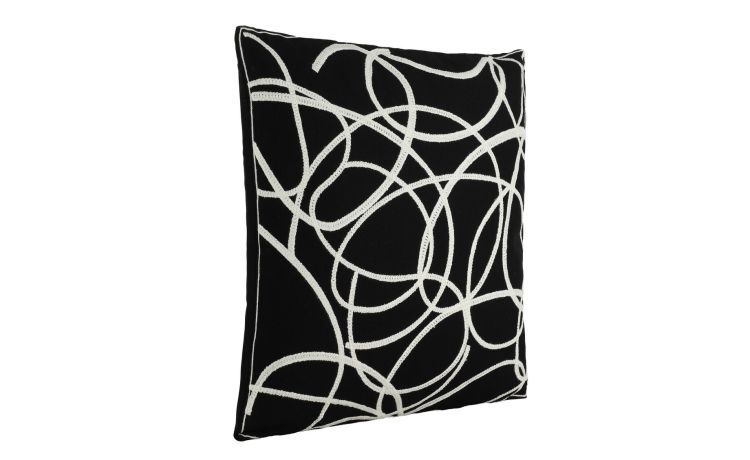 Chevery cuscino in cotone nero e bianco 45x45 cm --Nero-Cotone-45 cmx45 cm