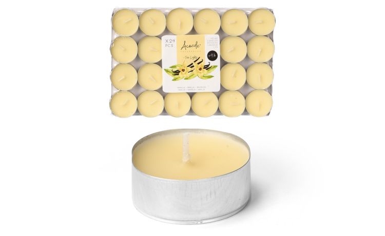 Set 24 pezzi Tea-light Vaniglia--Giallo-Cera