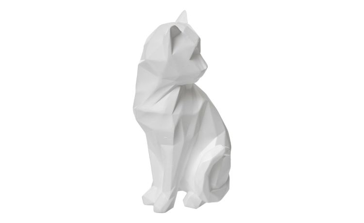 Gatto origami oggetto decoraivo bianco H20