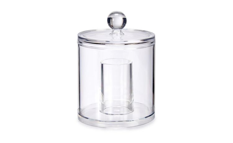Scatola porta dischetti di cotone H13 cm- -Trasparente-Acrilico