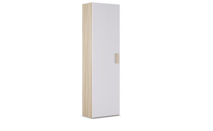 Lisbona mobile 1 anta bianco lucido e olmo- -Legno naturale-Pannello-204 cmx60 cm