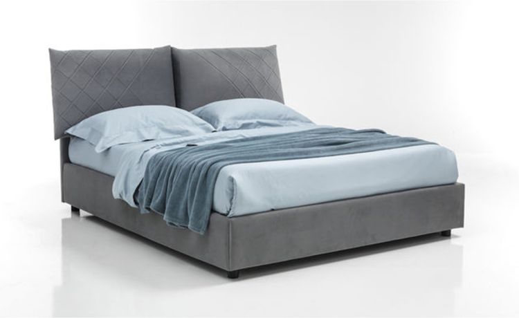 Dama letto matrimoniale contenitore visone-In tessuto