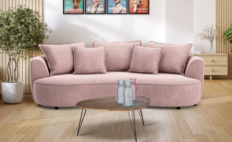 Chic divano megasofà rosa
