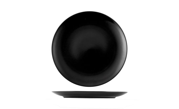 Denver piatto frutta in gres nero Ø20 cm- -Nero-Gres