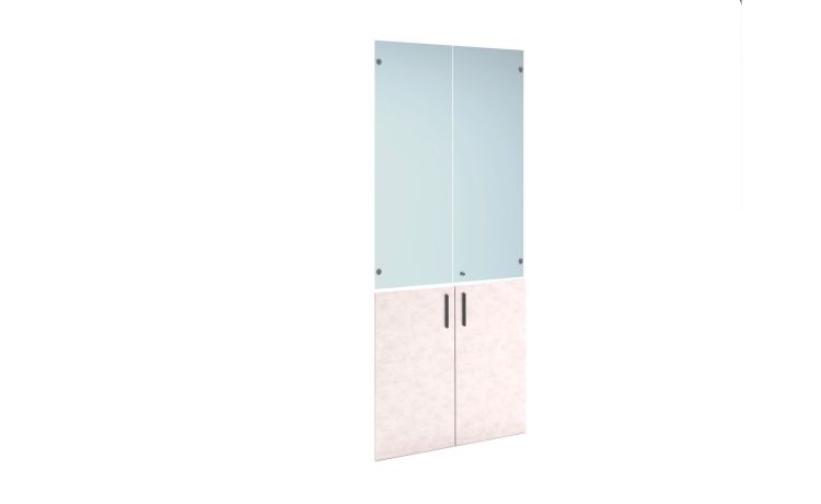 Beta kit 4 ante in calce e vetro-Misure L 90 x H 210 cm-Pietra chiara-Melaminico-210 cmx90 cm