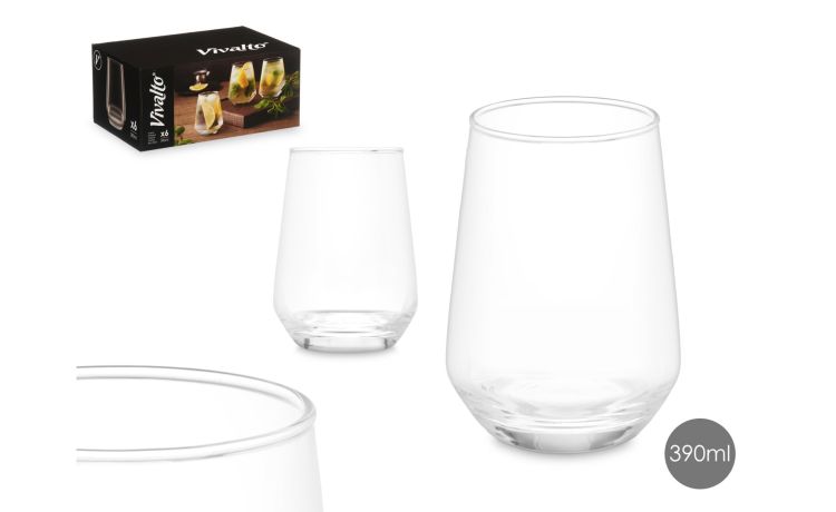 Bicchiere conico in vetro trasparente 390 ml--Trasparente-Vetro