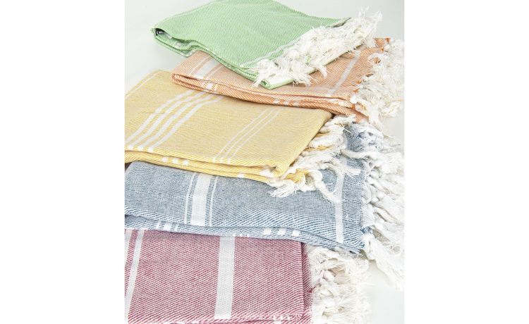 Foutà con frange in cotone 170x170 cm -Colori assortiti ---170 cmx170 cm