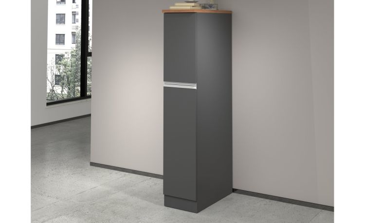 Snack armadio porta spezie antracite opaco/rovere h165 cm--Antracite--165 cmx30 cm