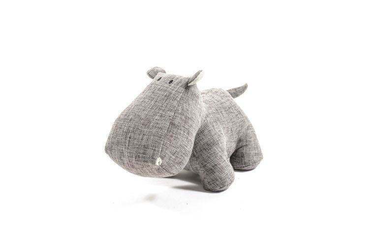 Fermaporta ippopotamo in tessuto h18 cm