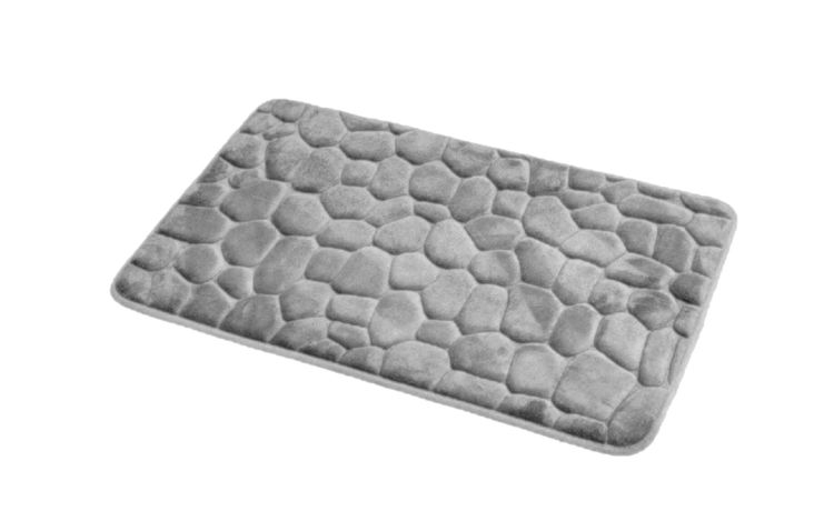 Stone tappeto bagno grigio 50x80 cm- -Grigio-Microfibra-50 cmx80 cm